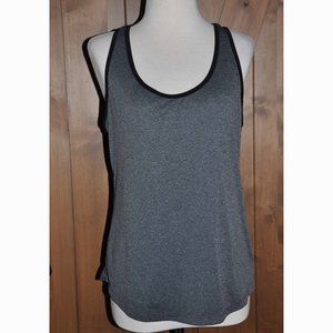 Active by Old Navy Charcoal & Black Semi Fitted Stretchy Racerback Workout Top